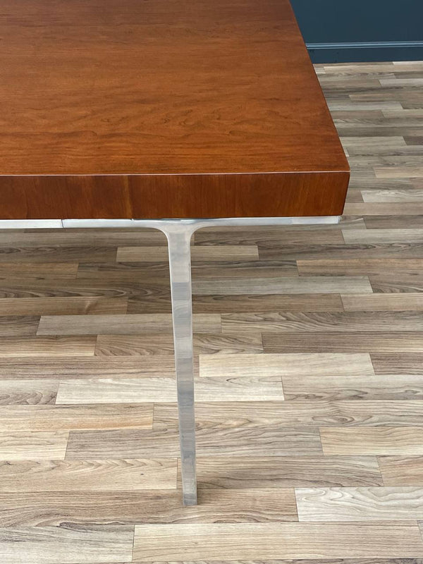 Mid-Century Modern Large Expanding Dining Table with Aluminum Base, c.1960’s