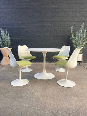 Set of Mid-Century Modern Tulip Dining Table by Burke & Chairs by Eero Saarinen for Knoll, c.1960’s