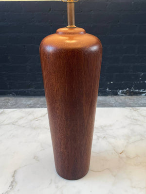 Mid-Century Modern Solid Teak Table Lamp, c.1960’s