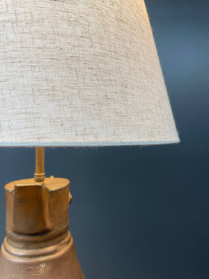 Antique Farmhouse Copper & Brass Pitcher Table Lamp, c.1910’s