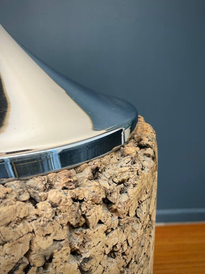 Mid-Century Modern Chrome & Cork Table Lamp, c.1960’s