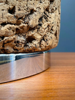 Mid-Century Modern Chrome & Cork Table Lamp, c.1960’s