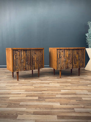 Pair of Mid-Century Modern Brutalist Night Stands by Lane, c.1960’s
