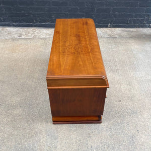 Vintage Walnut & Rosewood Chest Trunk with Carved Details, 1950’s
