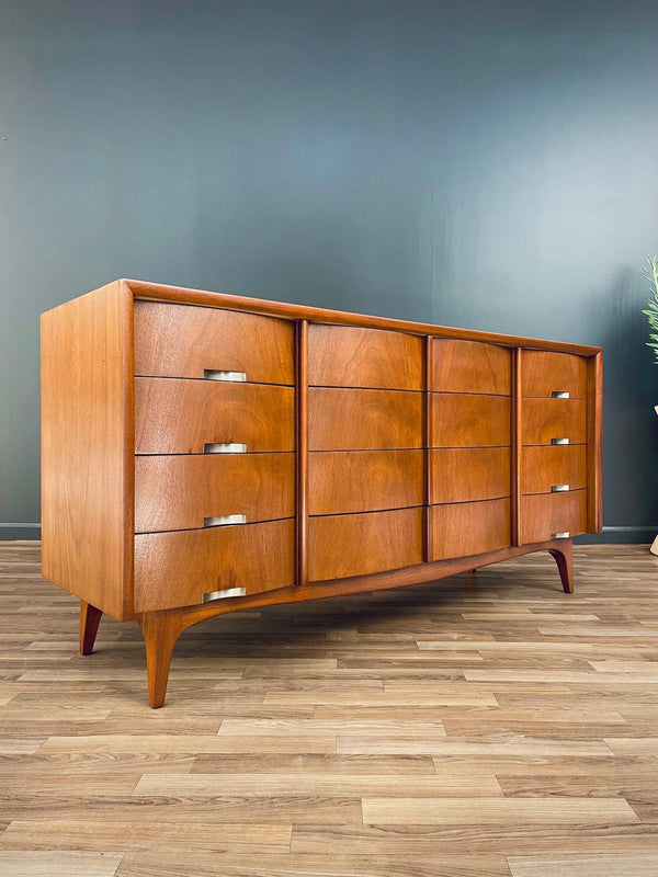 Mid-Century Modern Walnut 12-Drawer Dresser by American of Martinsville, c.1950’s