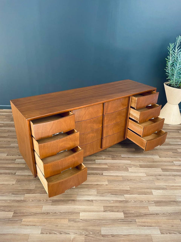 Mid-Century Modern Walnut 12-Drawer Dresser by American of Martinsville, c.1950’s