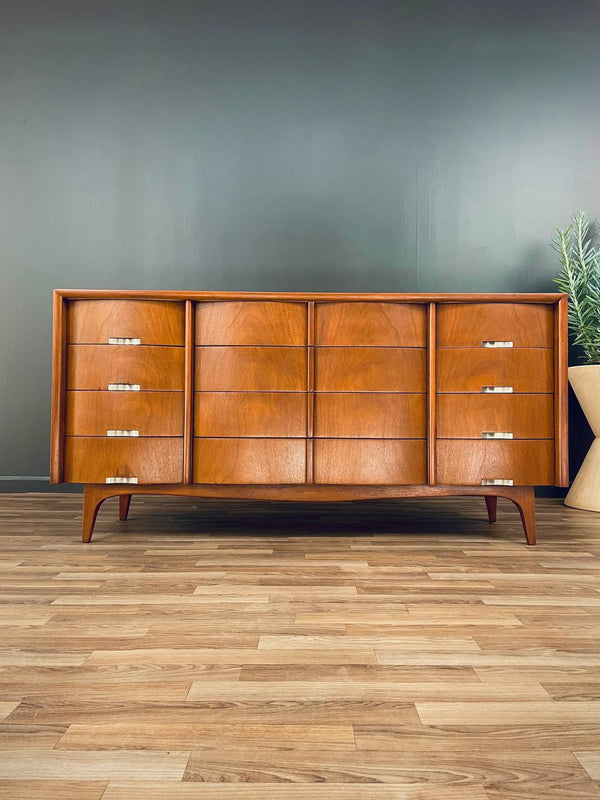 Mid-Century Modern Walnut 12-Drawer Dresser by American of Martinsville, c.1950’s