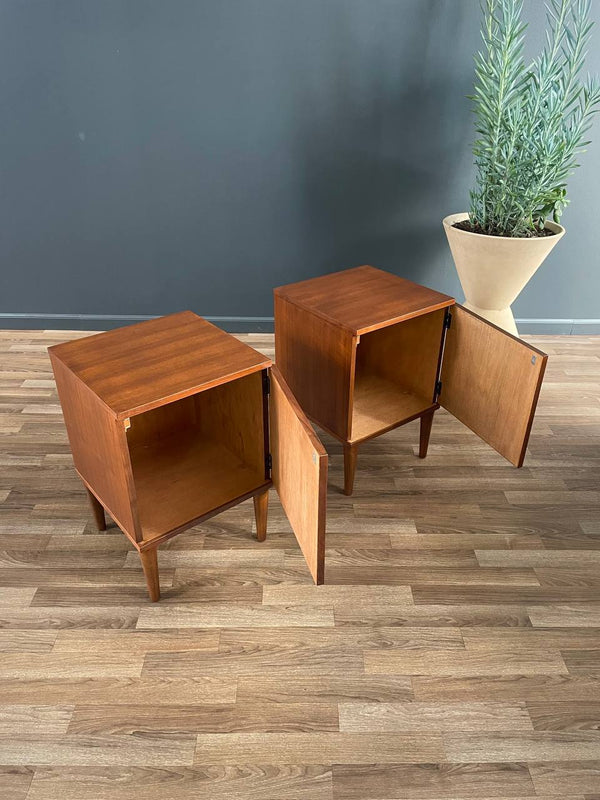 Pair of Mid-Century Modern Walnut Cube Night Stands, c.1960’s