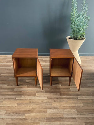 Pair of Mid-Century Modern Walnut Cube Night Stands, c.1960’s