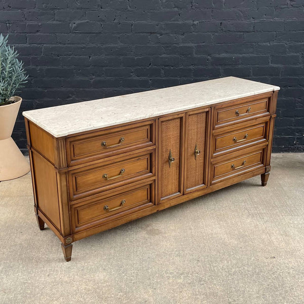 Mid-Century Modern 9-Drawer Dresser with Italian Marble Top, 1960’s