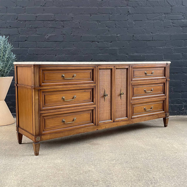 Mid-Century Modern 9-Drawer Dresser with Italian Marble Top, 1960’s