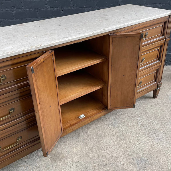 Mid-Century Modern 9-Drawer Dresser with Italian Marble Top, 1960’s