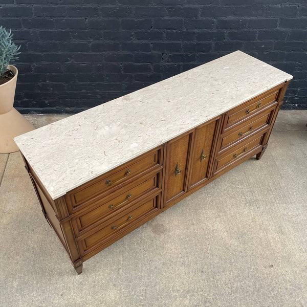 Mid-Century Modern 9-Drawer Dresser with Italian Marble Top, 1960’s