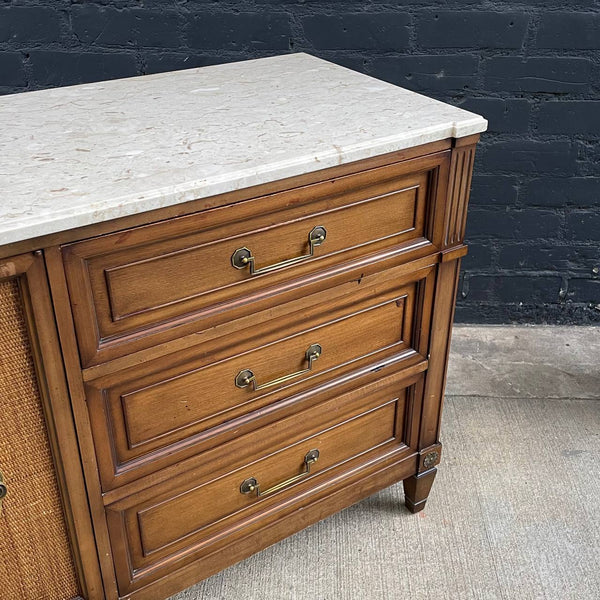 Mid-Century Modern 9-Drawer Dresser with Italian Marble Top, 1960’s