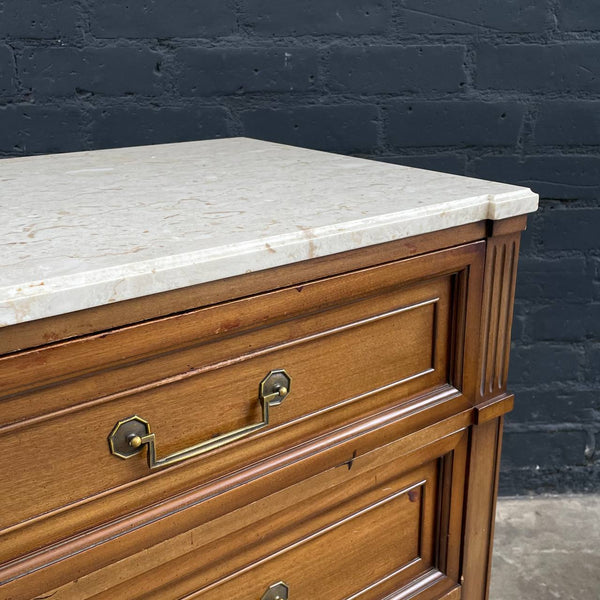 Mid-Century Modern 9-Drawer Dresser with Italian Marble Top, 1960’s