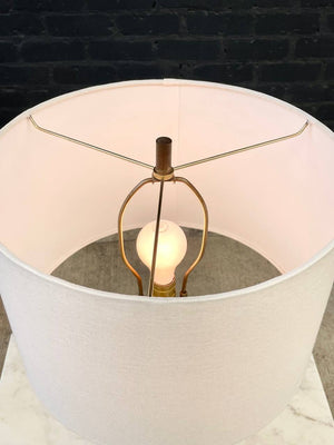 Mid-Century Modern Hourglass Ceramic & Brass Table Lamp, c.1960’s