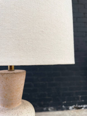 Mid-Century Modern Hourglass Ceramic & Brass Table Lamp, c.1960’s