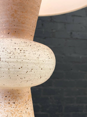 Mid-Century Modern Hourglass Ceramic & Brass Table Lamp, c.1960’s