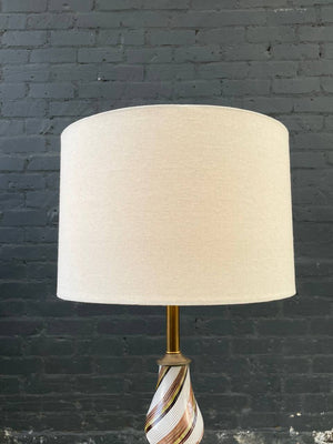 Mid-Century Modern Italian Swirl Murano Glass Table Lamp, c.1960’s