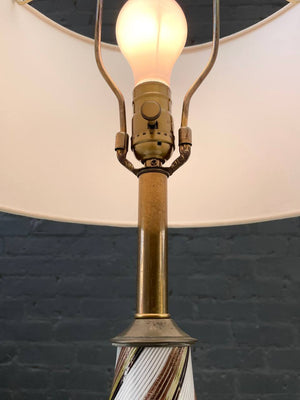 Mid-Century Modern Italian Swirl Murano Glass Table Lamp, c.1960’s