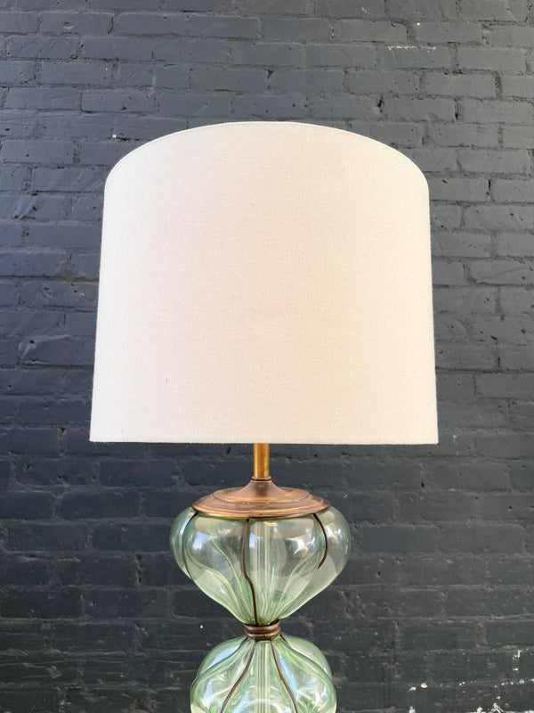 Mid-Century Modern Caged Bubble Murano Glass Table Lamp, c.1960’s
