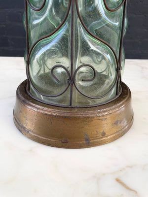 Mid-Century Modern Caged Bubble Murano Glass Table Lamp, c.1960’s