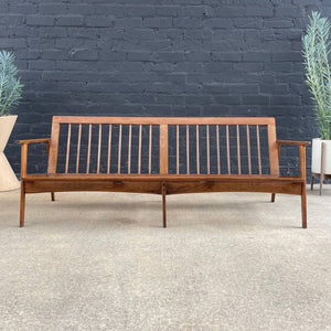 Vintage Mid-Century Modern Sculpted Walnut Sofa, 1960’s