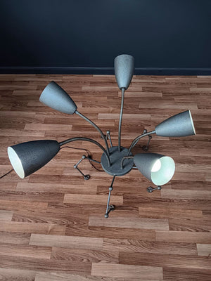 Vintage Post Modern Metal Spider Floor Lamp or Chandelier