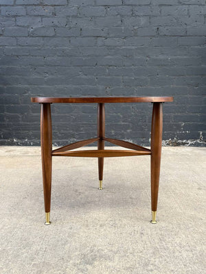 Mid-Century Modern Walnut Guitar Pick Style Side Table by Mersman, c.1960’s