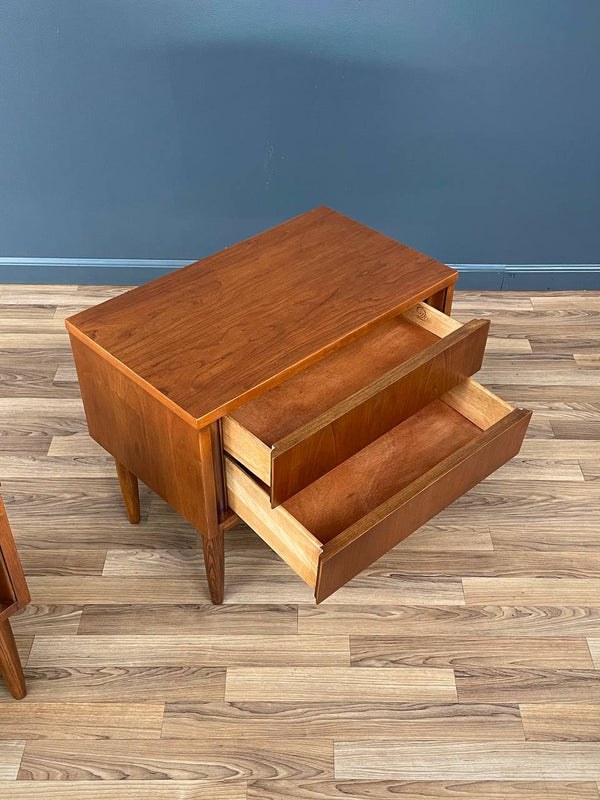 Pair of Mid-Century Modern Walnut Night Stands by Dixie, c.1960’s