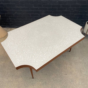 Vintage Mid-Century Modern Sculpted Ceramic & Walnut Dining Table, 1960’s