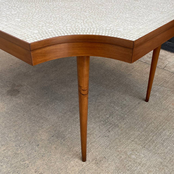 Vintage Mid-Century Modern Sculpted Ceramic & Walnut Dining Table, 1960’s