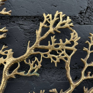 Vintage Mid-Century Modern Brass Wall Hanging Sculpture, 1980’s