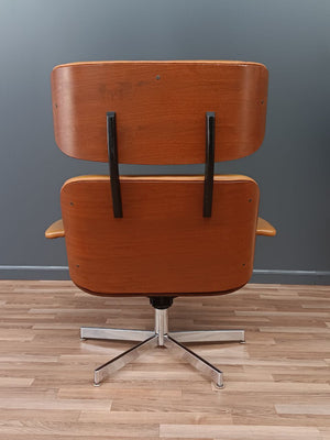 Vintage Eames Style Mid-Century Modern Lounge Chair with Ottoman by Selig, c.1960’s