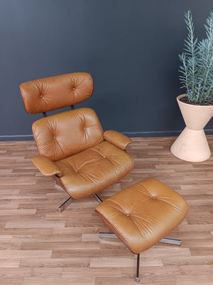 Vintage Eames Style Mid-Century Modern Lounge Chair with Ottoman by Selig, c.1960’s