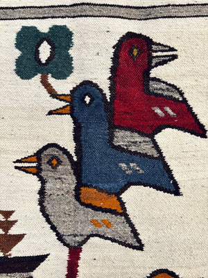 Mid-Century Danish Modern Bird Motif Wall Tapestry, c.1960’s