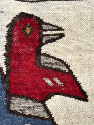 Mid-Century Danish Modern Bird Motif Wall Tapestry, c.1960’s