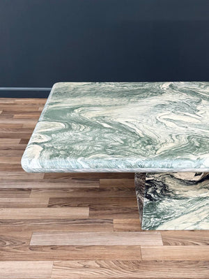 Rare Vintage Post Modern Cipollino Ondulato Marble Coffee Table, c.1980’s