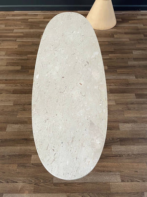 Mid-Century Modern Surfboard Style Walnut & Marble Stone Coffee Table, c.1960’s