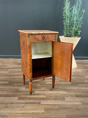 Antique French Louis XVI Night Stand with Pink Marble Top, c.1920’s
