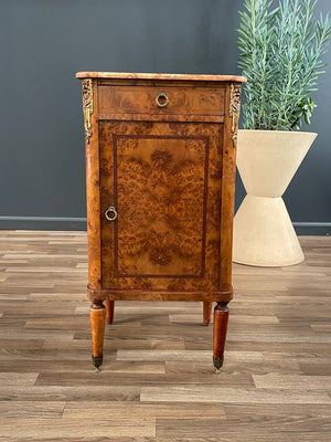 Antique French Louis XVI Night Stand with Pink Marble Top, c.1920’s