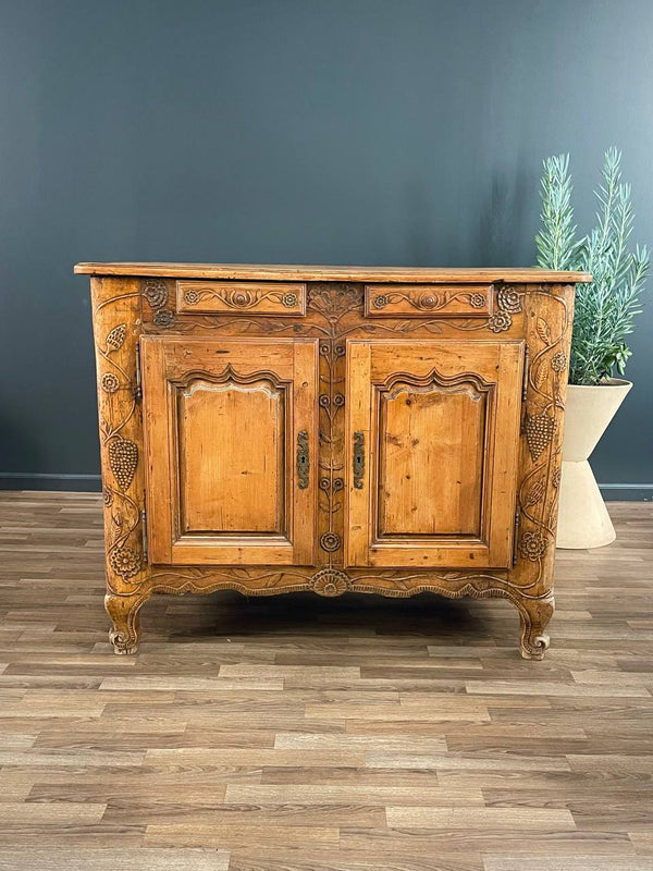 Antique French Provincial Walnut Sideboard Farmhouse, c.1,890’s