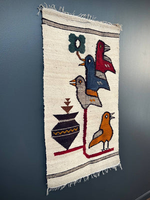 Mid-Century Danish Modern Bird Motif Wall Tapestry, c.1960’s