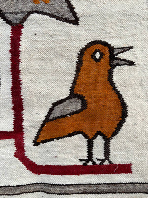 Mid-Century Danish Modern Bird Motif Wall Tapestry, c.1960’s