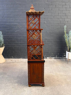 Chinoiserie-Themed, Painted & Parcel-Gilt Etagere Shelf by Maitland Smith