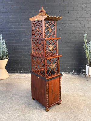 Chinoiserie-Themed, Painted & Parcel-Gilt Etagere Shelf by Maitland Smith