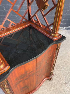 Chinoiserie-Themed, Painted & Parcel-Gilt Etagere Shelf by Maitland Smith