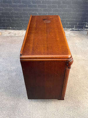 Art Deco Carved Oak Commode Cabinet, c.1940’s