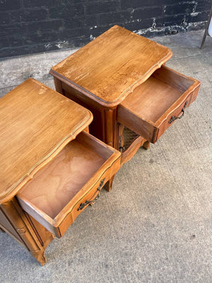 Pair of Vintage French Provincial Style Maple Night Stands, c.1960’s