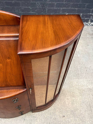 Art Deco Desk with Glass Display Bookcase, c.1930’s